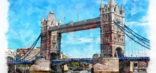 Painting Tower Bridge London gift souvenir