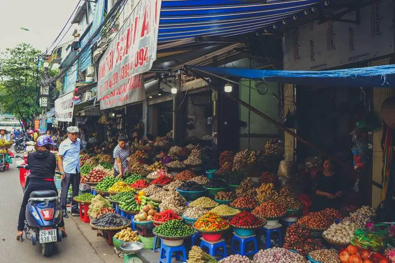 Asia vietnam street market shopping